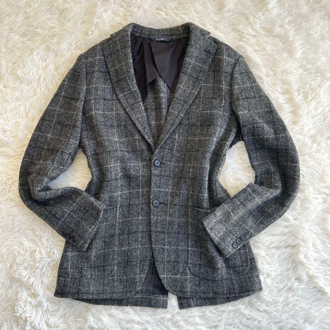 美品✨シップス ハリスツイード ウィンドウペン テーラードジャケット アンコン