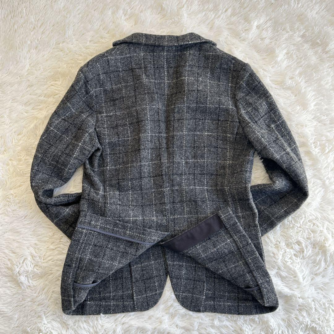 美品✨シップス ハリスツイード ウィンドウペン テーラードジャケット アンコン