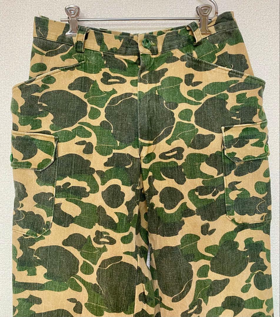 60s 〜70s コットンキャンバス　カモフラ　カーゴパンツ
