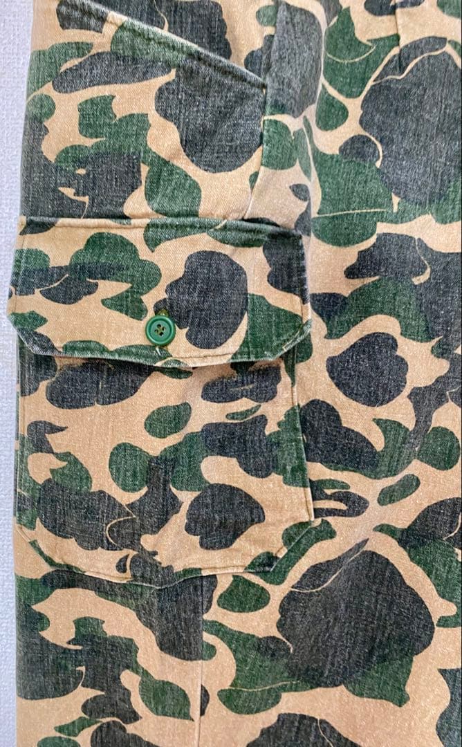 60s 〜70s コットンキャンバス　カモフラ　カーゴパンツ