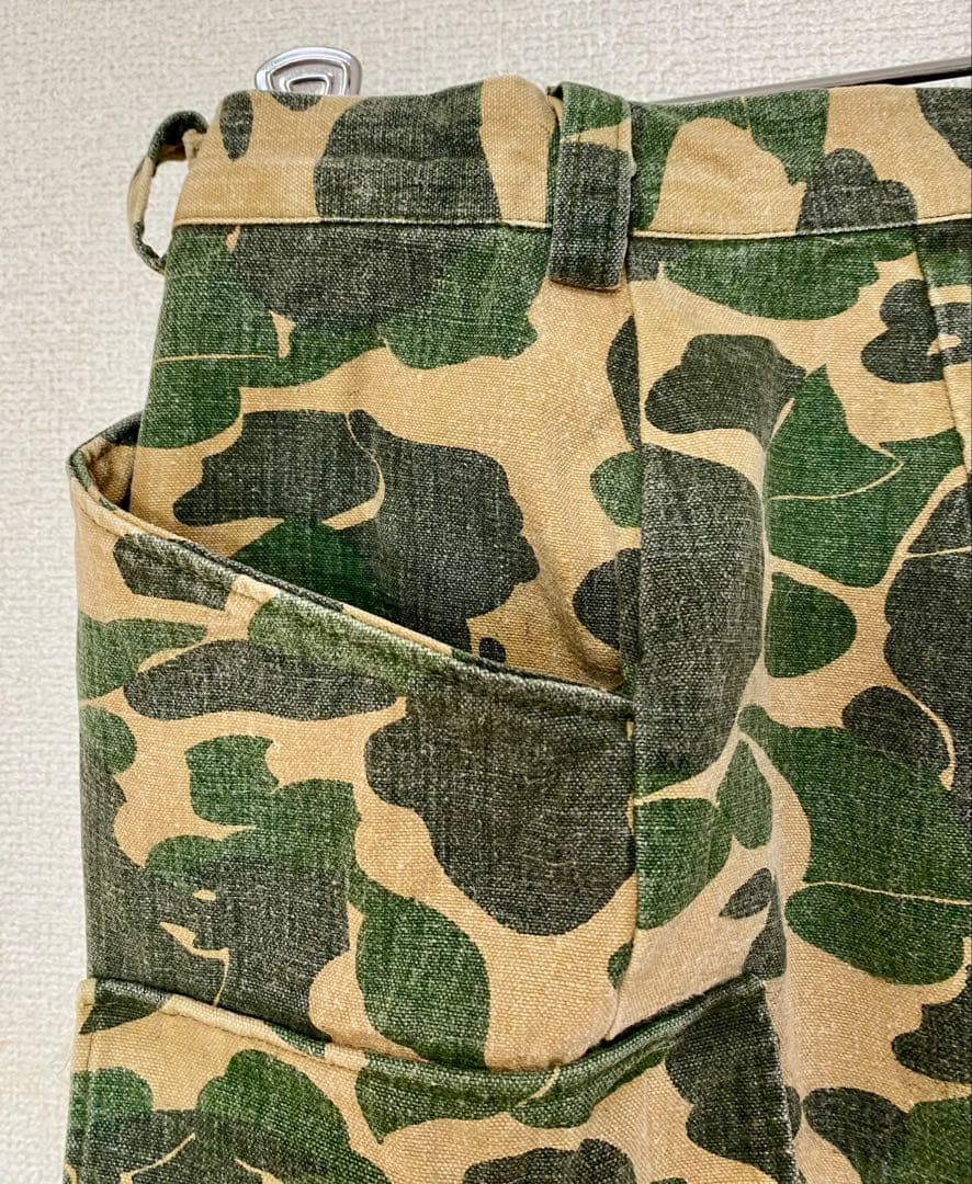 60s 〜70s コットンキャンバス　カモフラ　カーゴパンツ