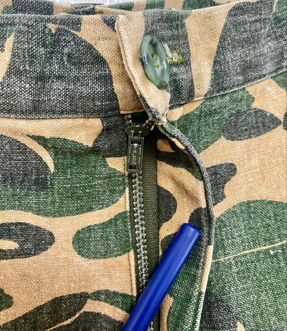 60s 〜70s コットンキャンバス　カモフラ　カーゴパンツ