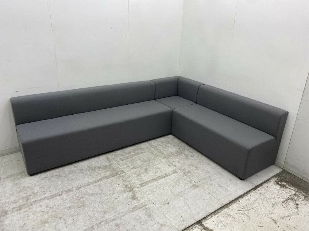 【引き取り限定】オカムラ　 coby's　応接用ソファ　３点セット　グレー