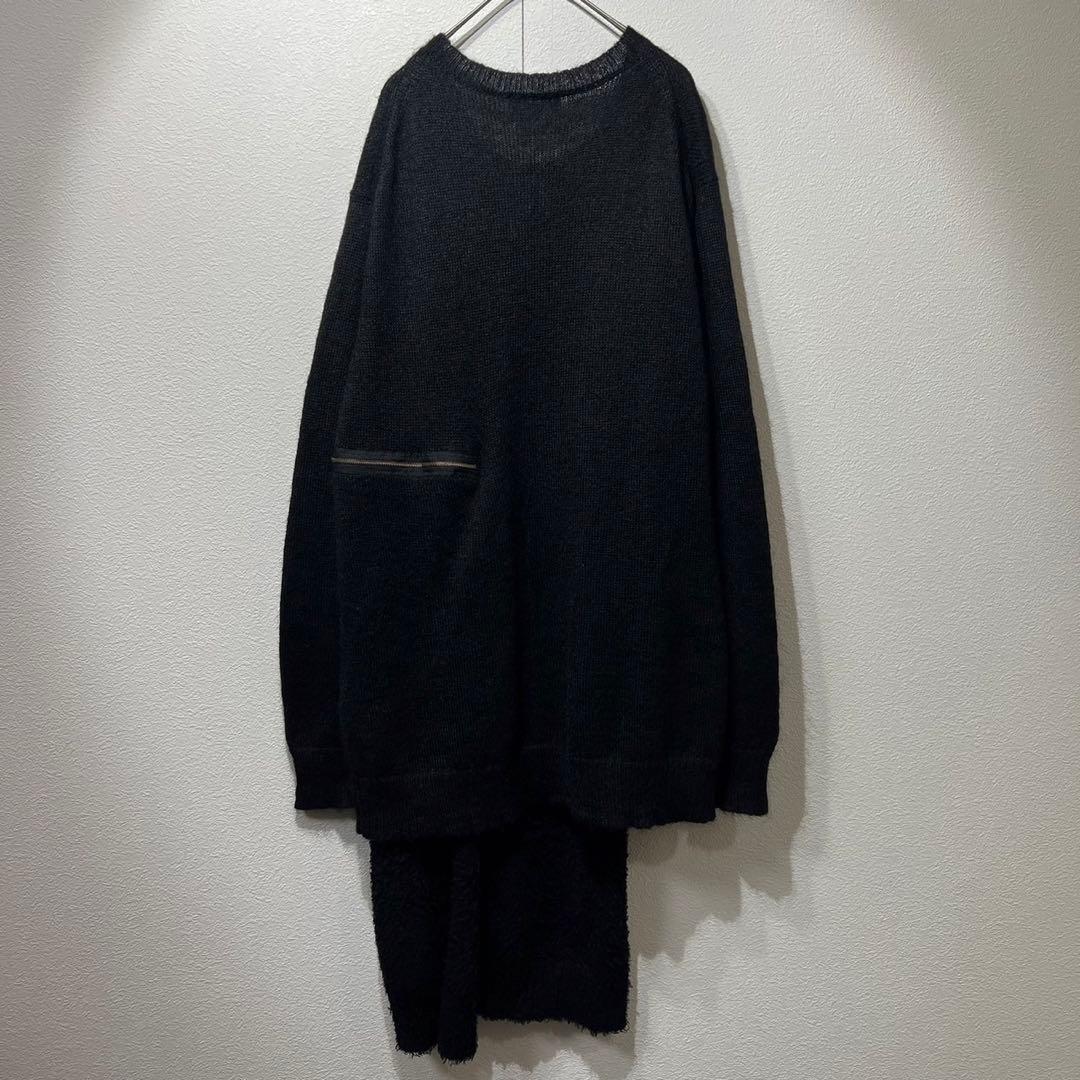 希少 美品 ヨウジヤマモトプールオム 上質 モヘア ドッキング ジップ ニット