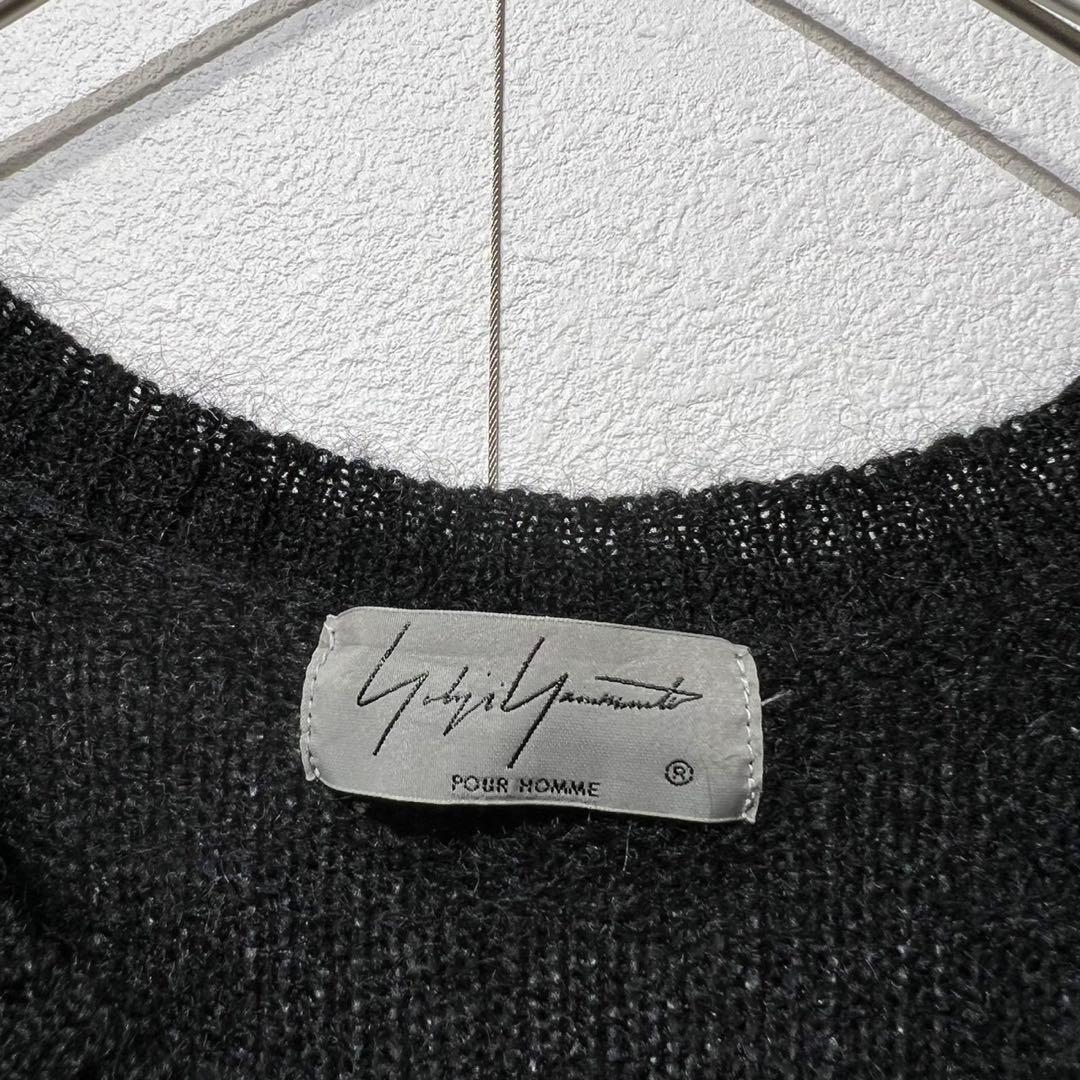 希少 美品 ヨウジヤマモトプールオム 上質 モヘア ドッキング ジップ ニット