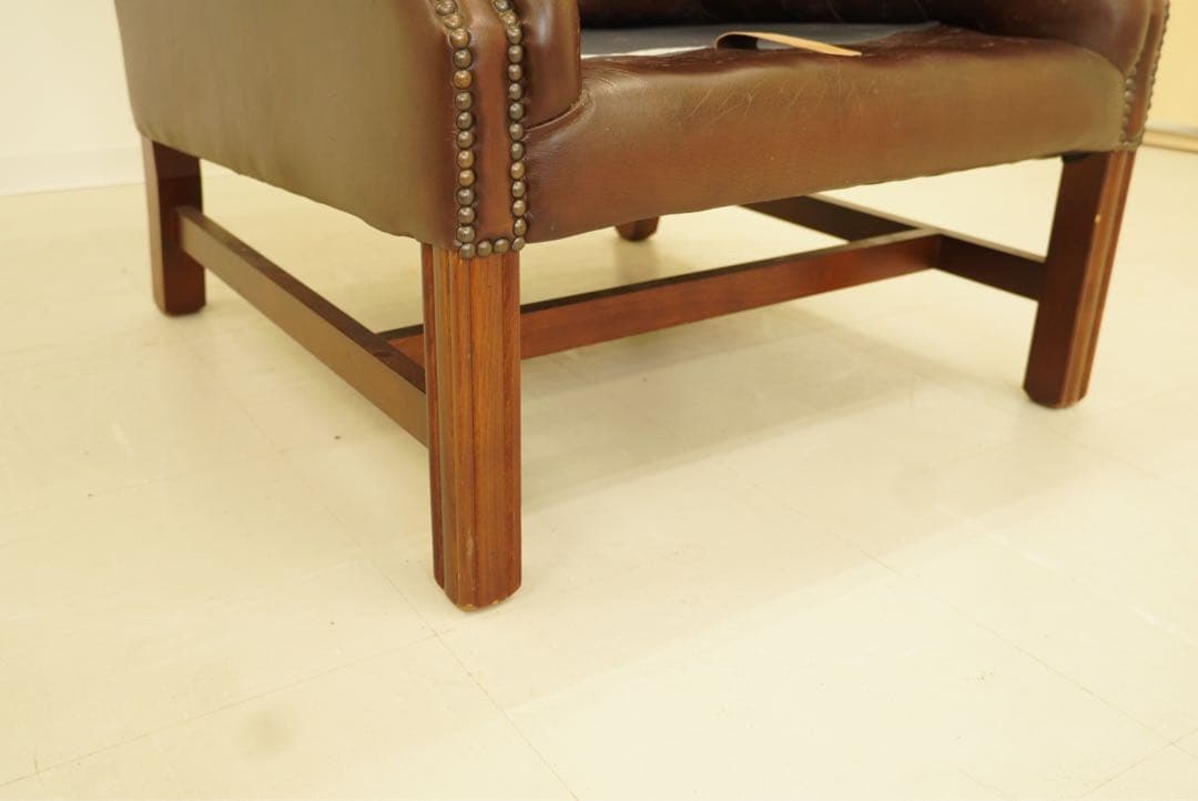 期間限定割引　英国　ヴィンテージ　チェスターフィールド　イギリス製ブラウン