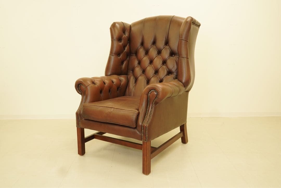 期間限定割引　英国　ヴィンテージ　チェスターフィールド　イギリス製ブラウン