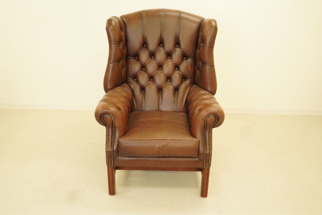 期間限定割引　英国　ヴィンテージ　チェスターフィールド　イギリス製ブラウン