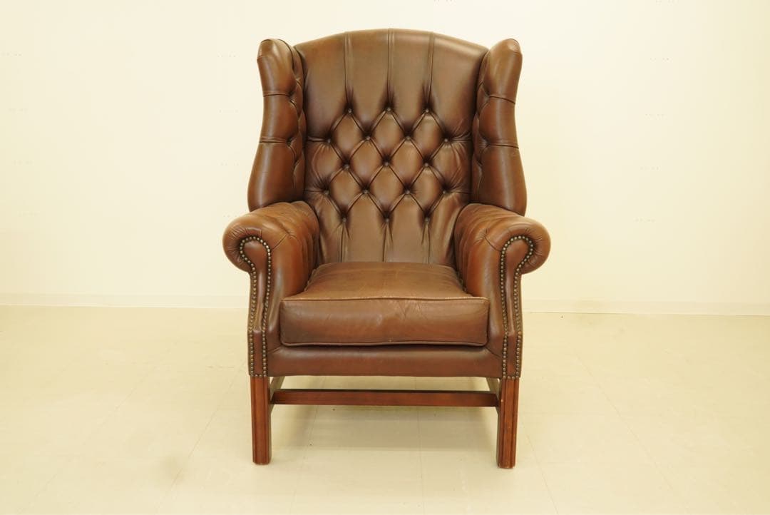 期間限定割引　英国　ヴィンテージ　チェスターフィールド　イギリス製ブラウン