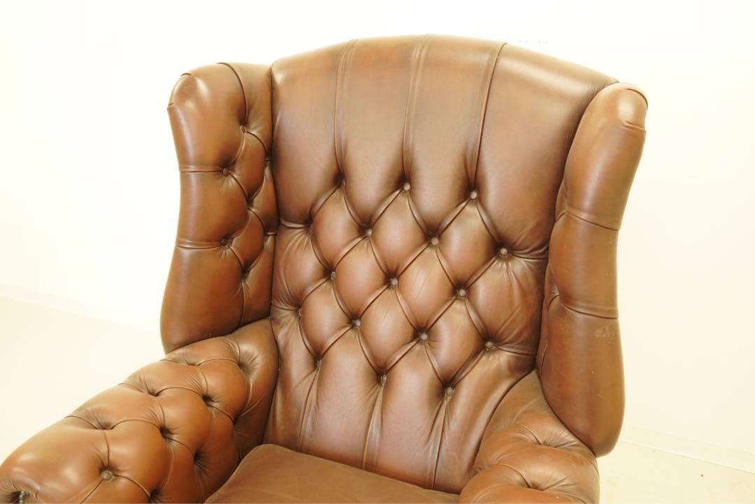 期間限定割引　英国　ヴィンテージ　チェスターフィールド　イギリス製ブラウン