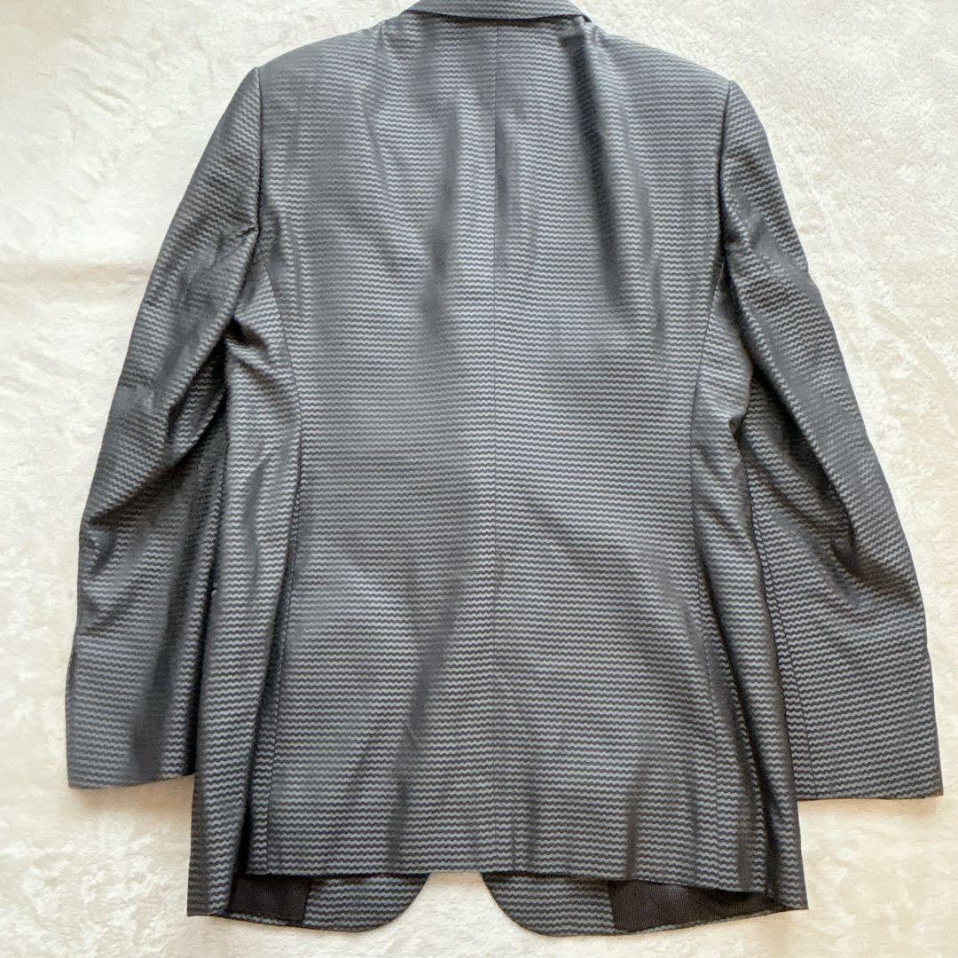 極美品✨ジョルジオアルマーニ 伊製 シェブロン柄ジャガード　テーラードジャケット
