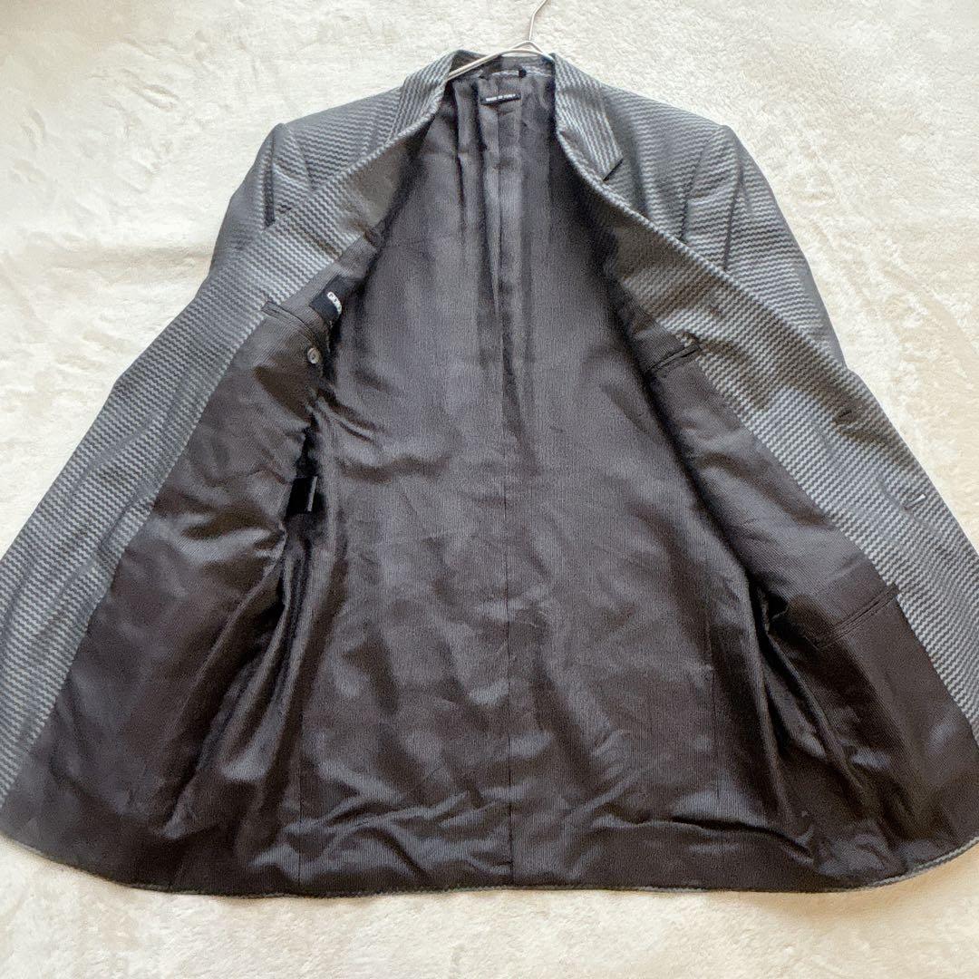 極美品✨ジョルジオアルマーニ 伊製 シェブロン柄ジャガード　テーラードジャケット