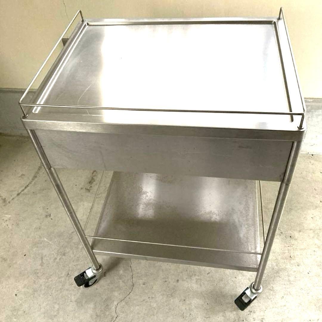 D45×W60×T86　送料込　ステンレス作業台　キャスター付き