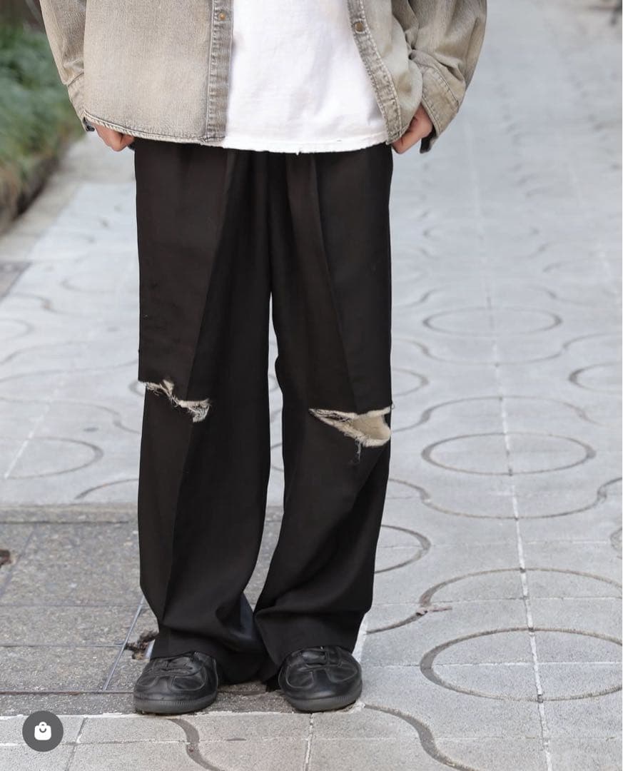 ゆ*う様 ANCELLM DAMAGE WOOL 2TUCK SLACKS