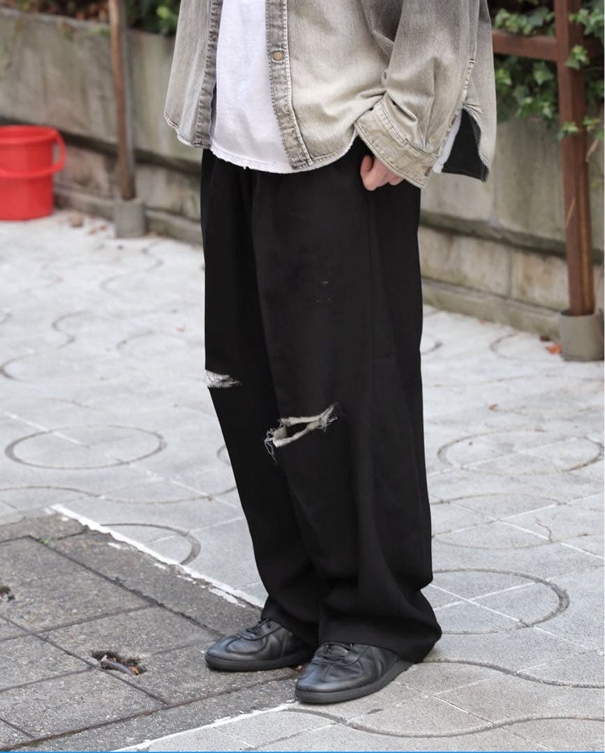 ゆ*う様 ANCELLM DAMAGE WOOL 2TUCK SLACKS