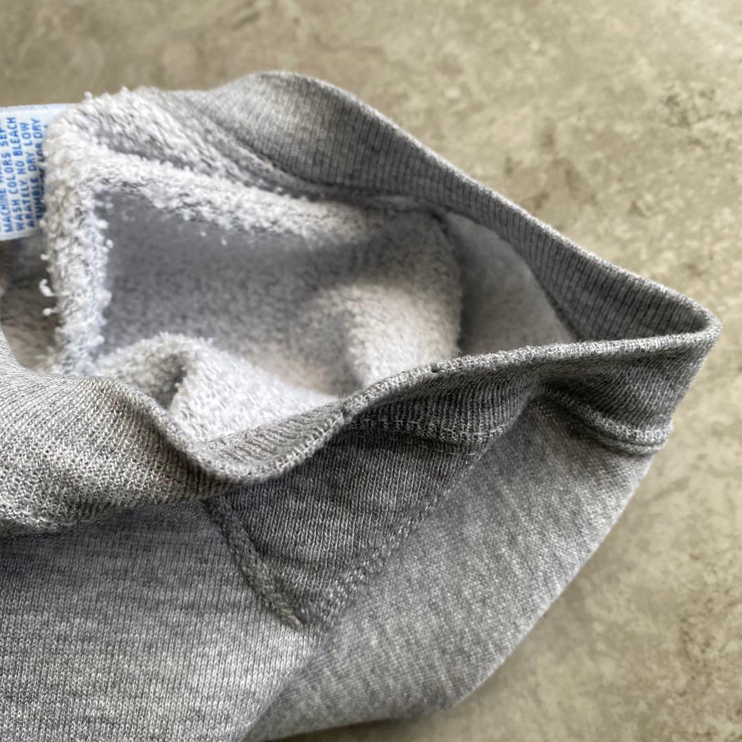 神シルエット無双カラー90sラッセル前V無地スウェットUSAX製XLグレー