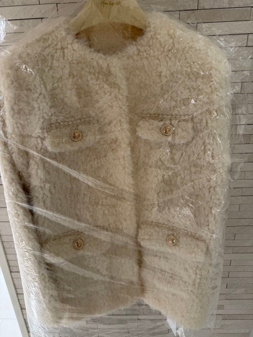 ジャケット・アウター Her lip to  Faux Fur Coat ecruM