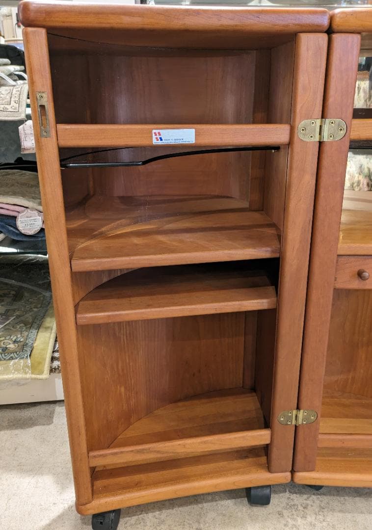 【希少】 北欧 チーク 無垢 バー カウンター キャビネット 収納 棚 木