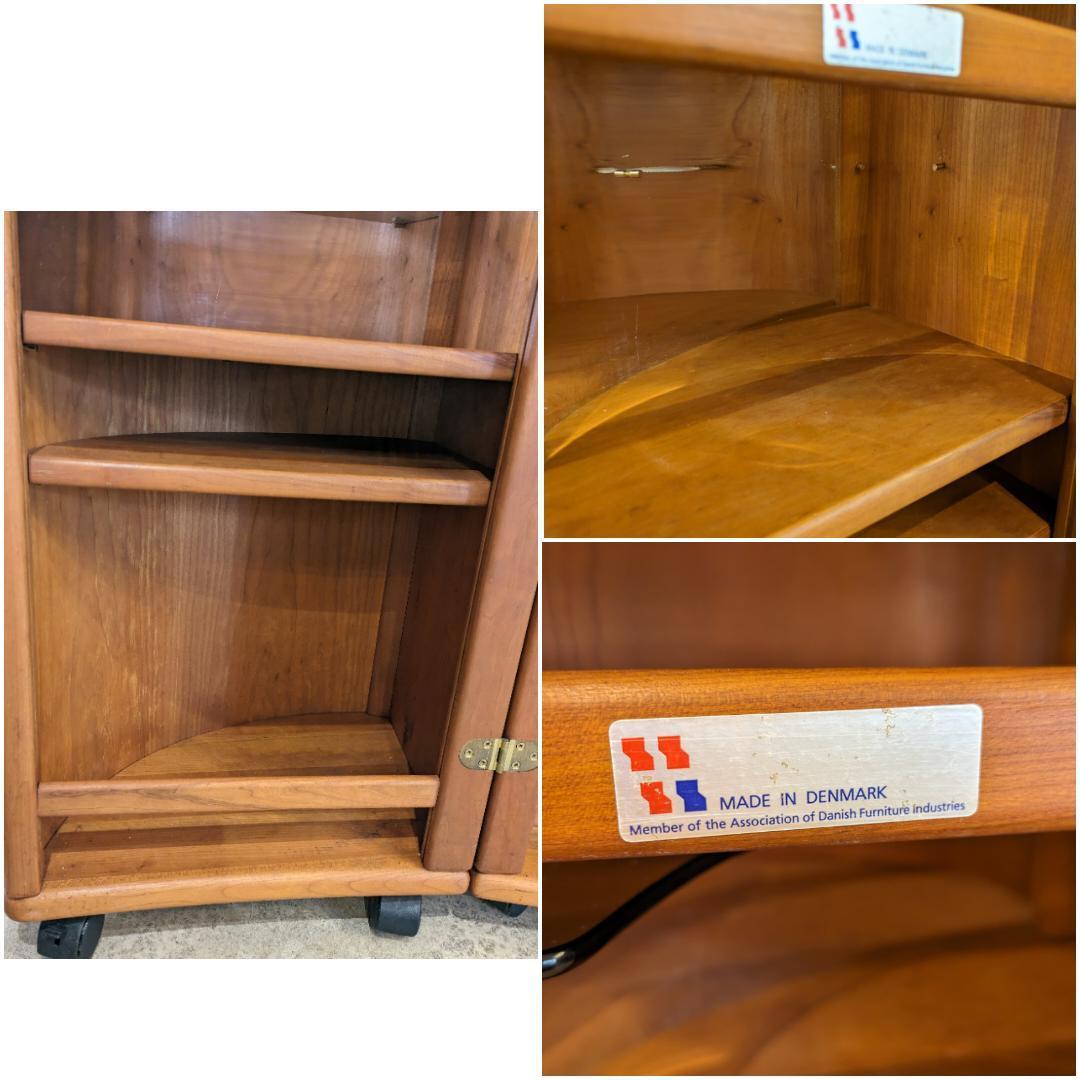 【希少】 北欧 チーク 無垢 バー カウンター キャビネット 収納 棚 木