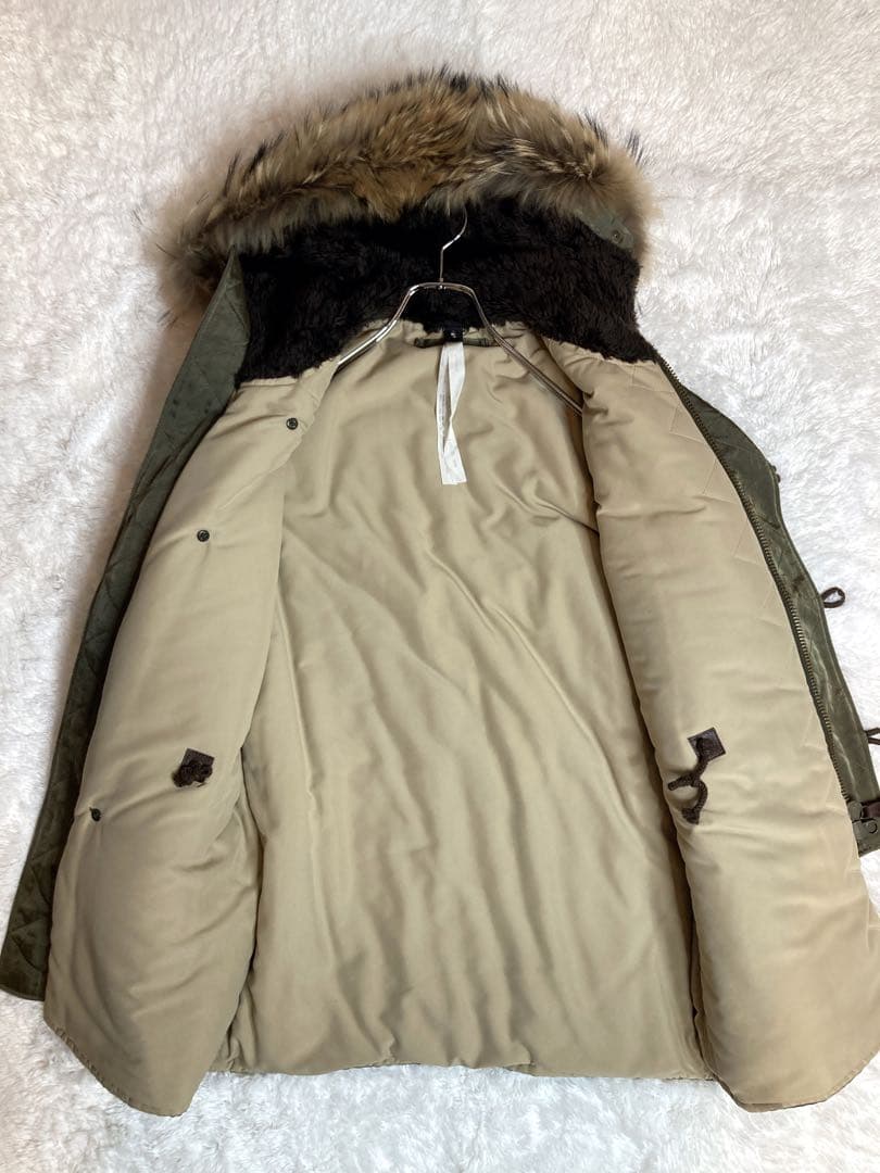 ￼wjk ダブルジェイケイ モッズコート N-3Bカーキ ファー L ny02