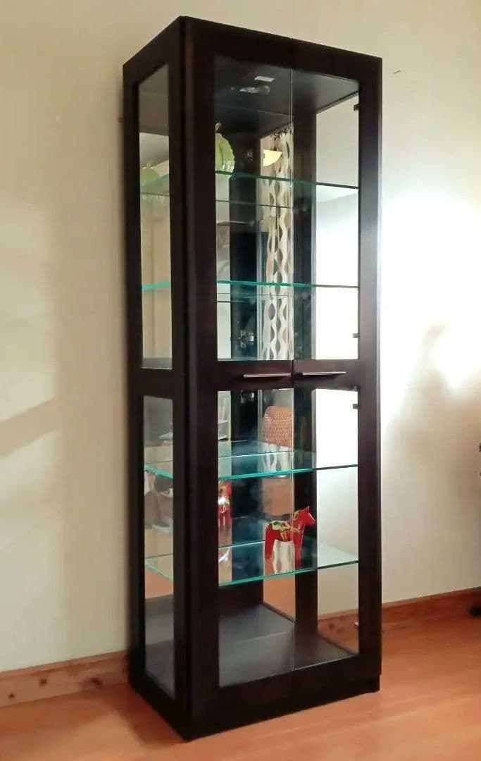 照明付き ガラスキャビネット コレクションケース キュリオケース　キュリオ59