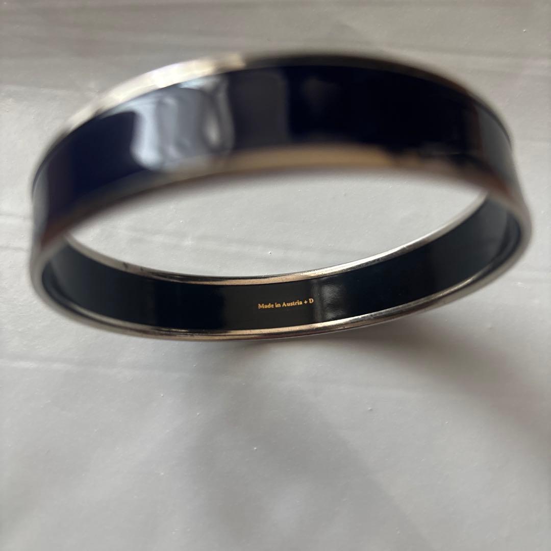 【値下げ】HERMES ネイビー エナメルバングル