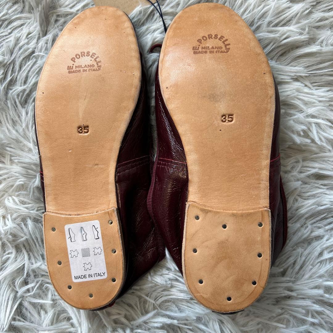 【新品】E.PORSELLI×Plage 別注バレエシューズ ワインレッド 35