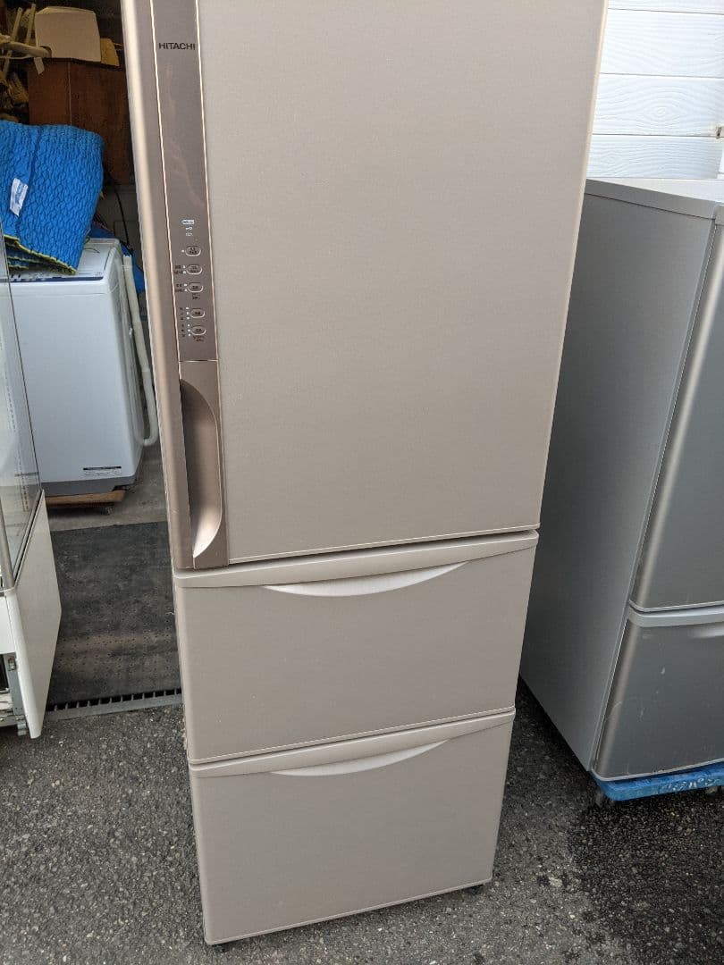 日立 3ドア冷蔵庫 真空チルド R-K380GV 2016年製