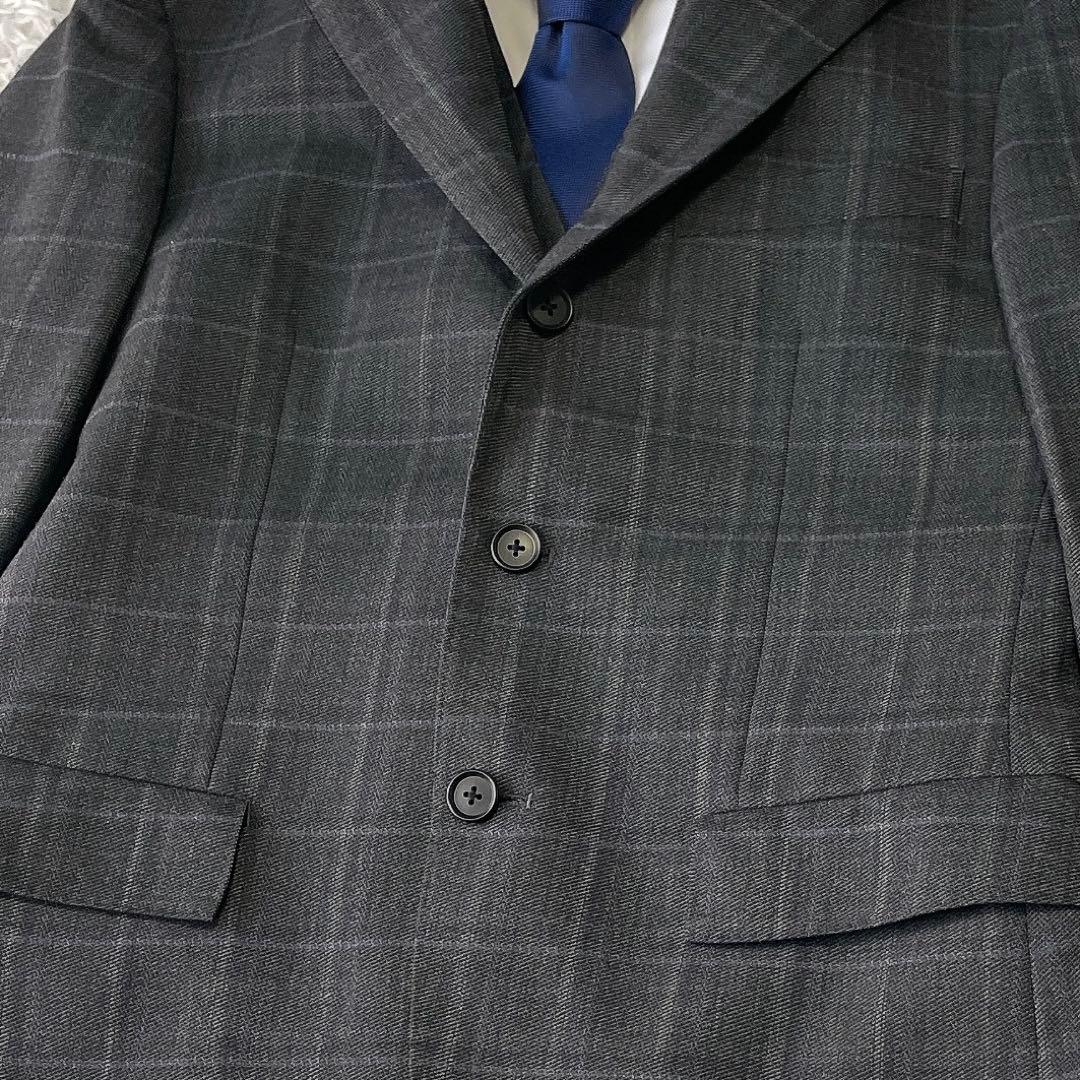 3ピース✨ORIHICA オリヒカ セットアップスーツ グレー系 チェック A5