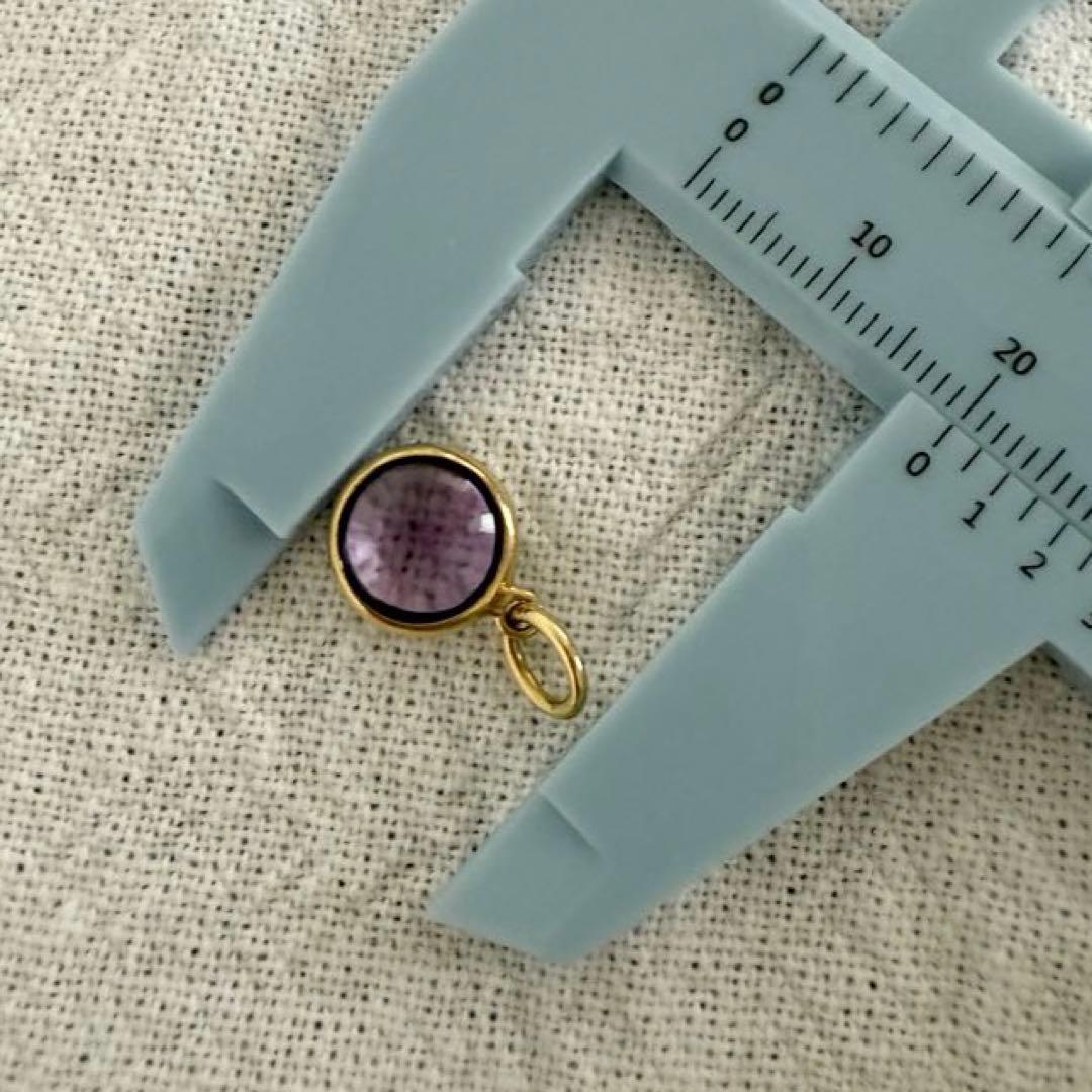 ティファニー　アメジストドットチャーム イエローゴールド ペンダントトップ