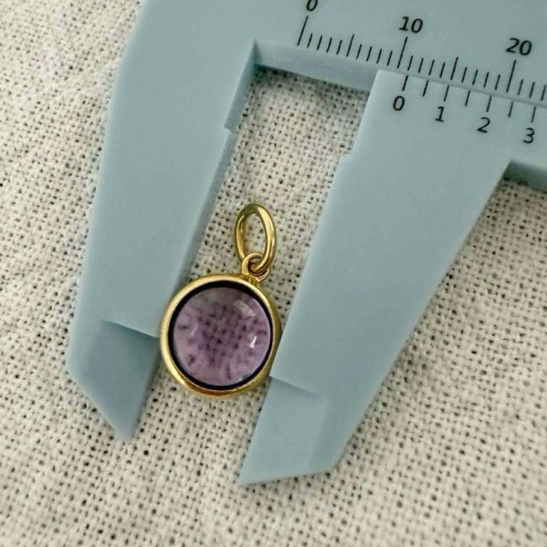 ティファニー　アメジストドットチャーム イエローゴールド ペンダントトップ