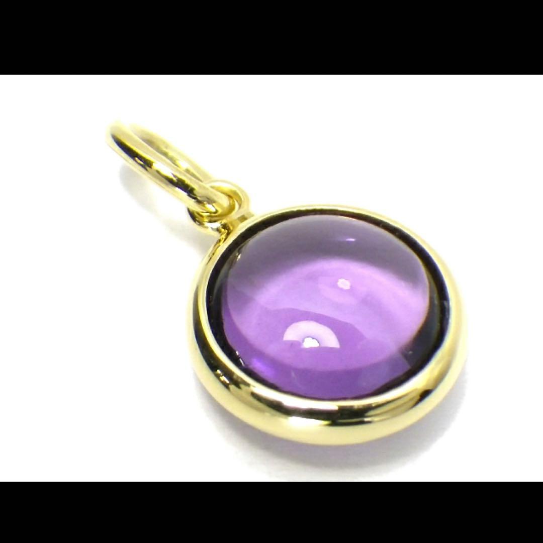 ティファニー　アメジストドットチャーム イエローゴールド ペンダントトップ