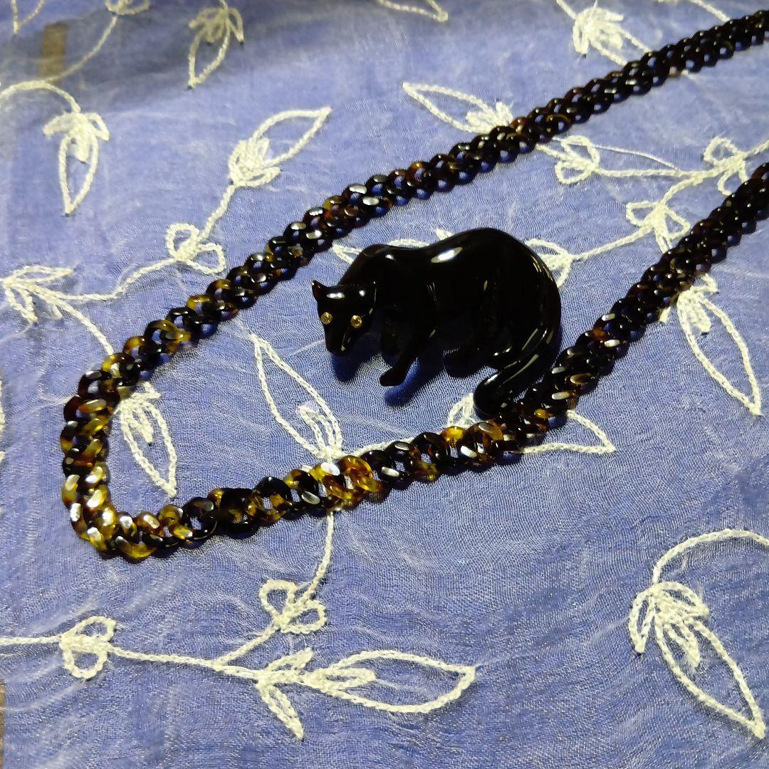 鼈甲ヒョウデザインネックレス