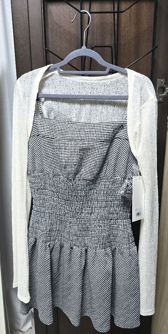 ワンピース ANDMARY Betty shirring mini dress black