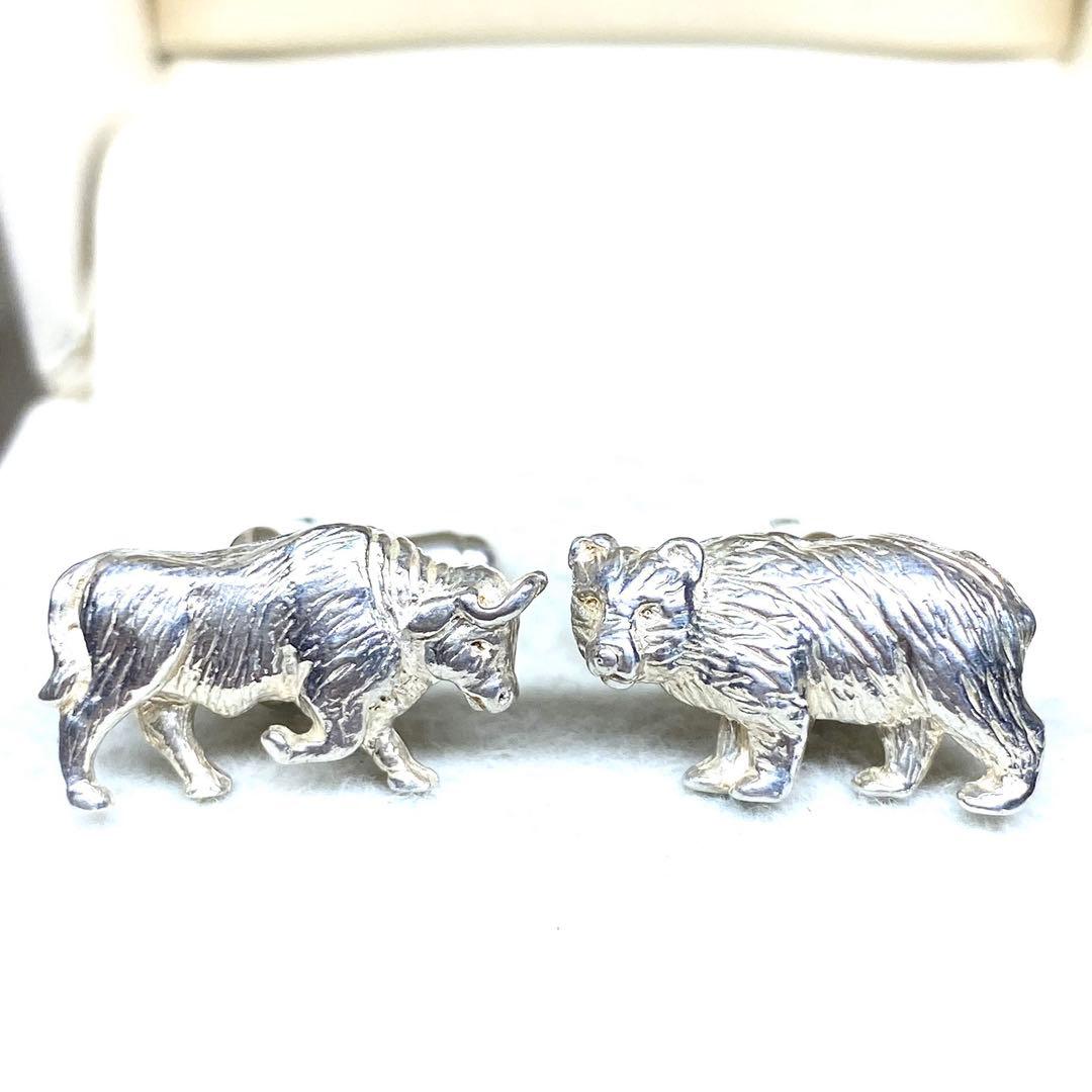 美品☆ティファニー☆TIFFANY☆925☆ヴィンテージ☆牛と熊のカフス