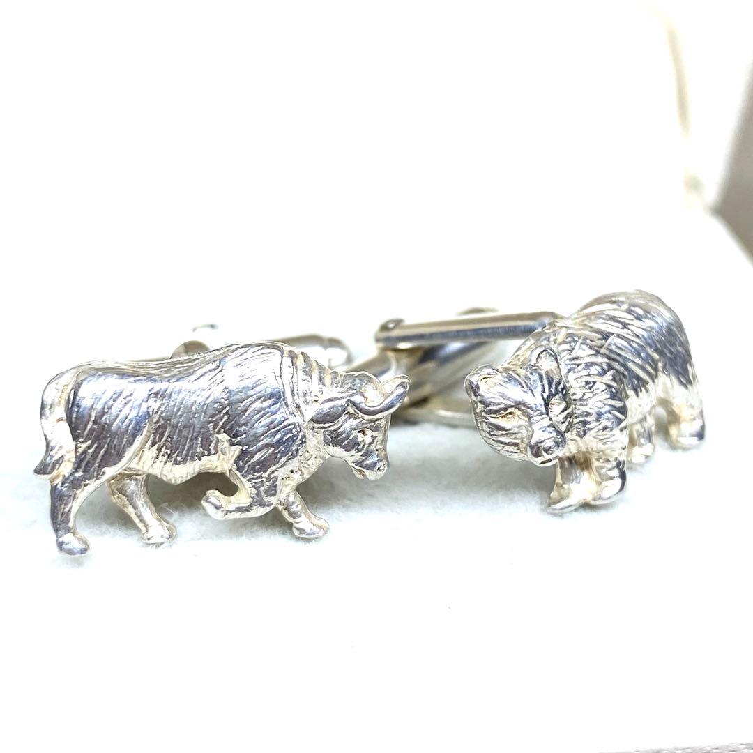 美品☆ティファニー☆TIFFANY☆925☆ヴィンテージ☆牛と熊のカフス
