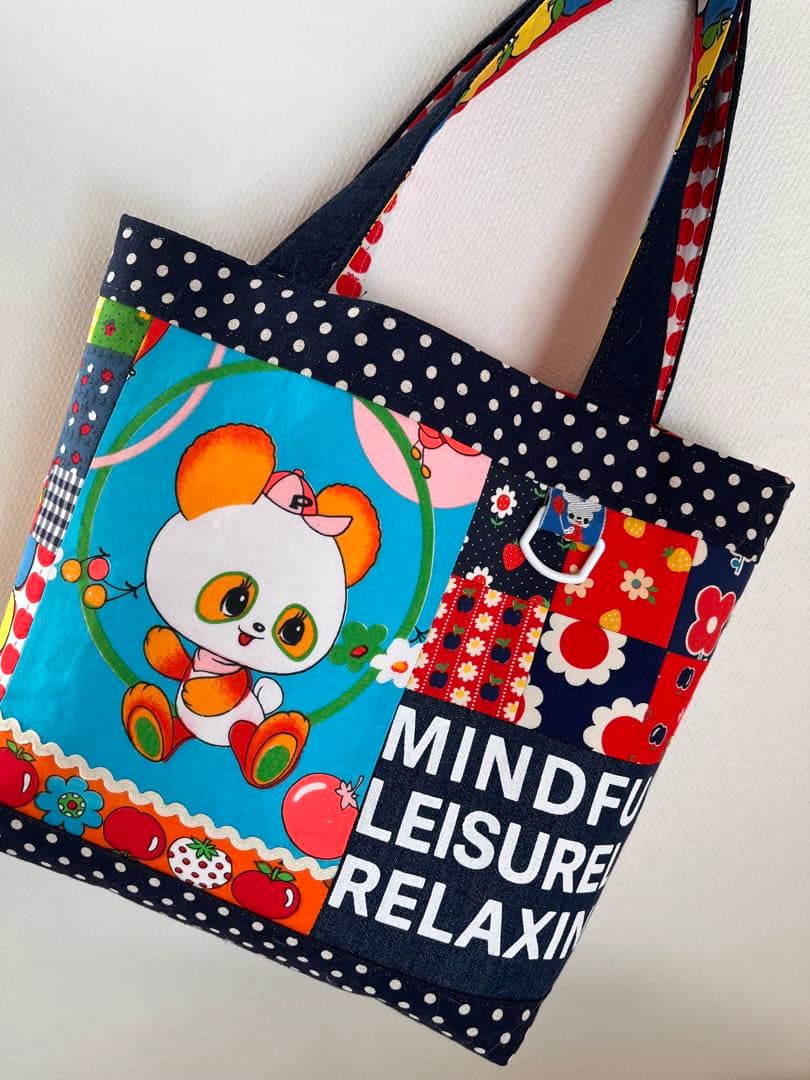 昭和レトロ生地使用 トートバッグ