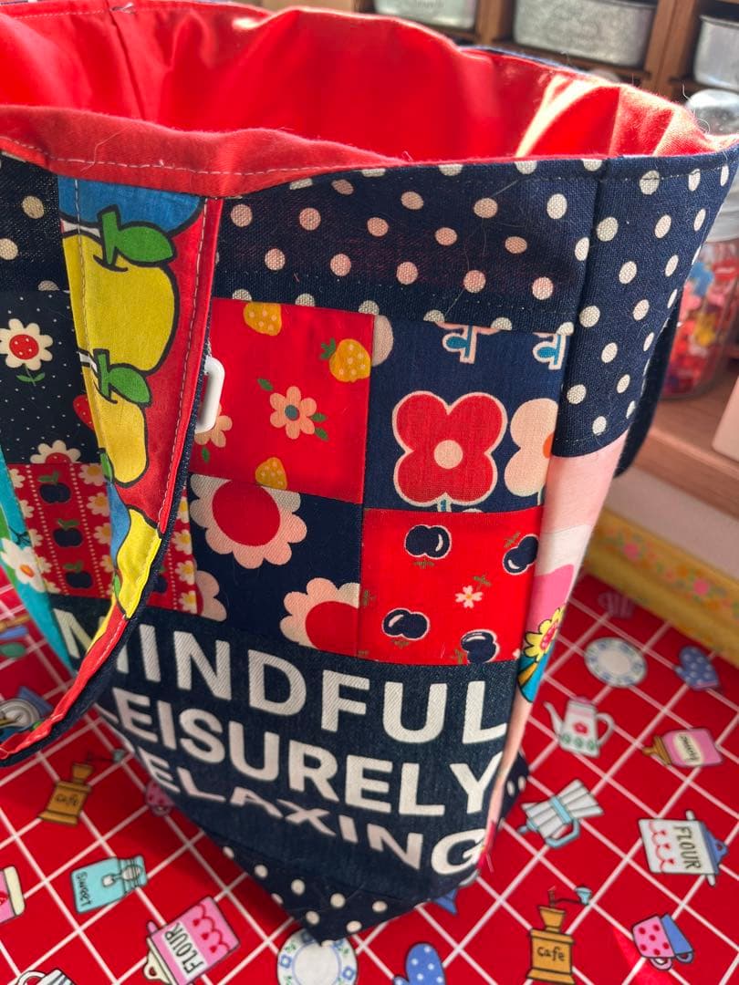 昭和レトロ生地使用 トートバッグ