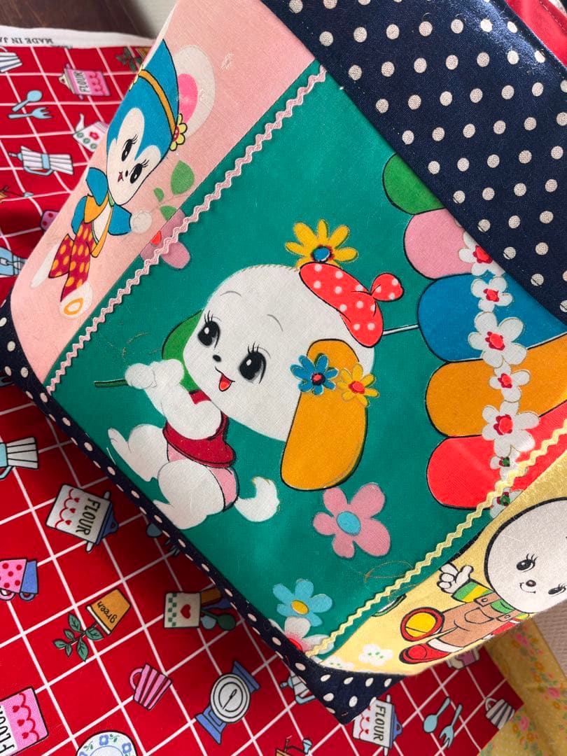 昭和レトロ生地使用 トートバッグ