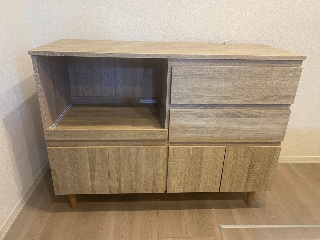 【3/16処分予定/引き取り希望】北欧風キッチンカウンター 120cm オーク