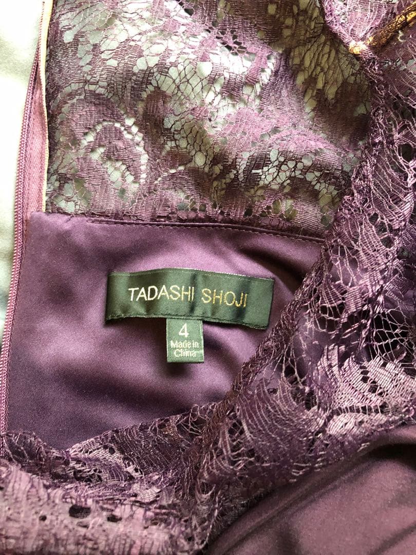 タダシショージ　ドレス　ロング　パープル　美品