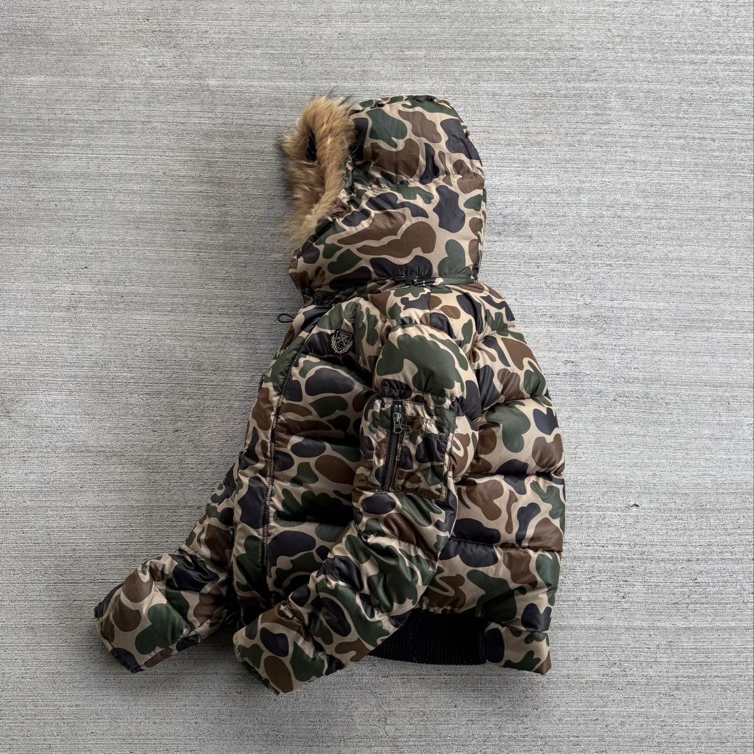 y2k 短丈　2way ファーダウン ジャケット　カモフラ　ギャル　stussy