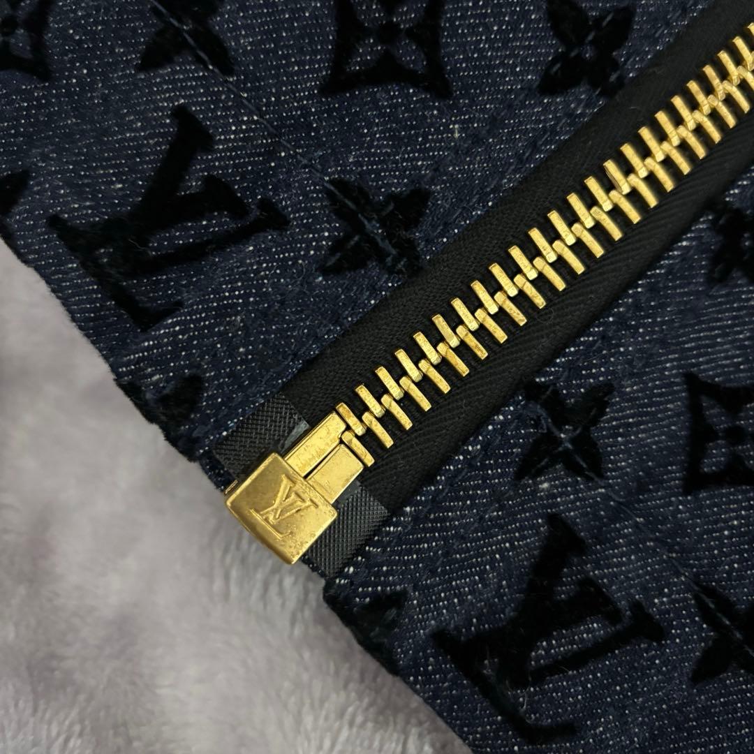 Loius Vuitton 23AWコットン モノグラム　スカート　ネイビー