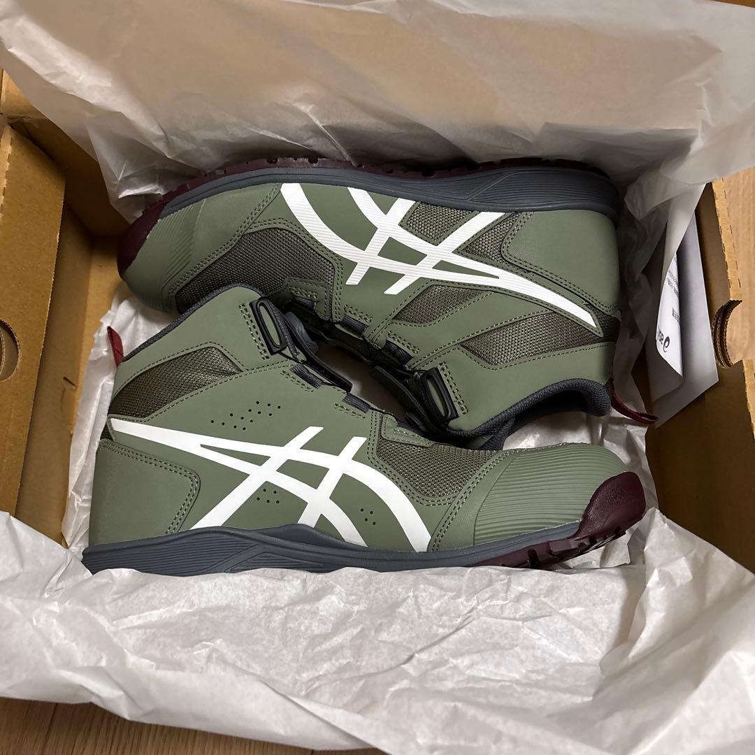 アシックス 安全靴 ウィンジョブ CP214 グリーン×ホワイト27.5cm