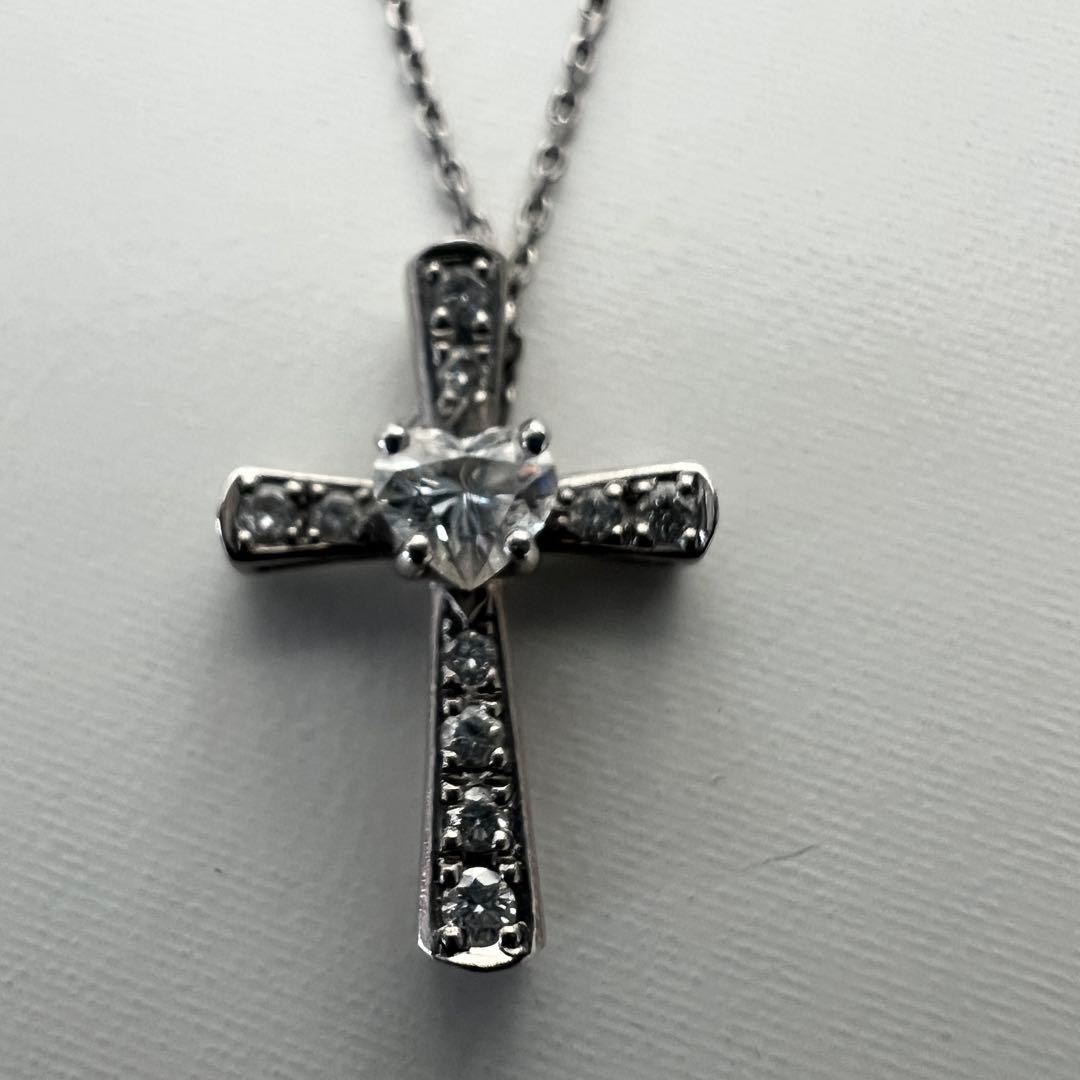 スタージュエリー　ネックレス　クロス　ダイヤモンド　証明書　箱付き