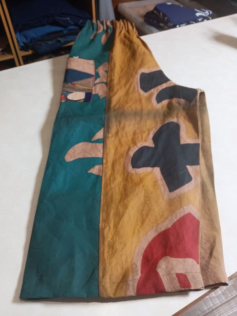 ★専用★大漁旗のワイドパンツ★柿渋染め★