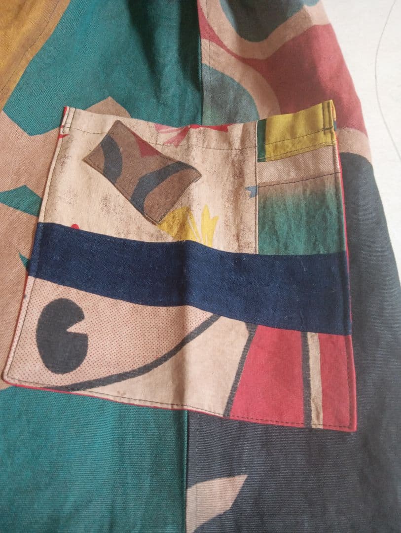 ★専用★大漁旗のワイドパンツ★柿渋染め★