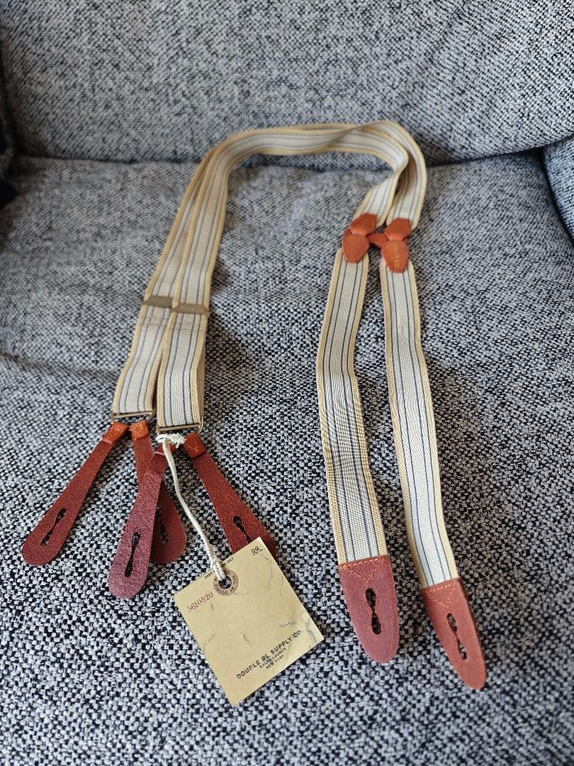 送料無料/新品　Ralph Lauren ストライプ サスペンダー　ズボン吊