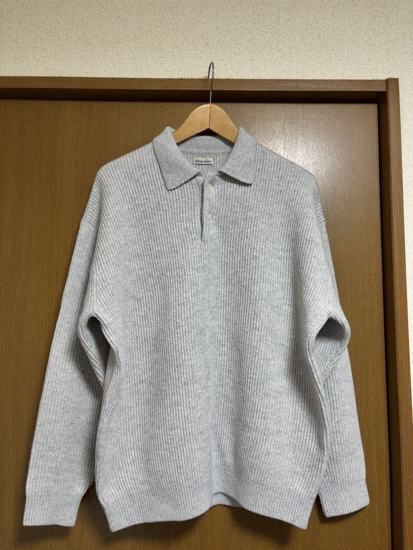 【ノッポ】Steven Alan ポロカラー ニット グレー／S
