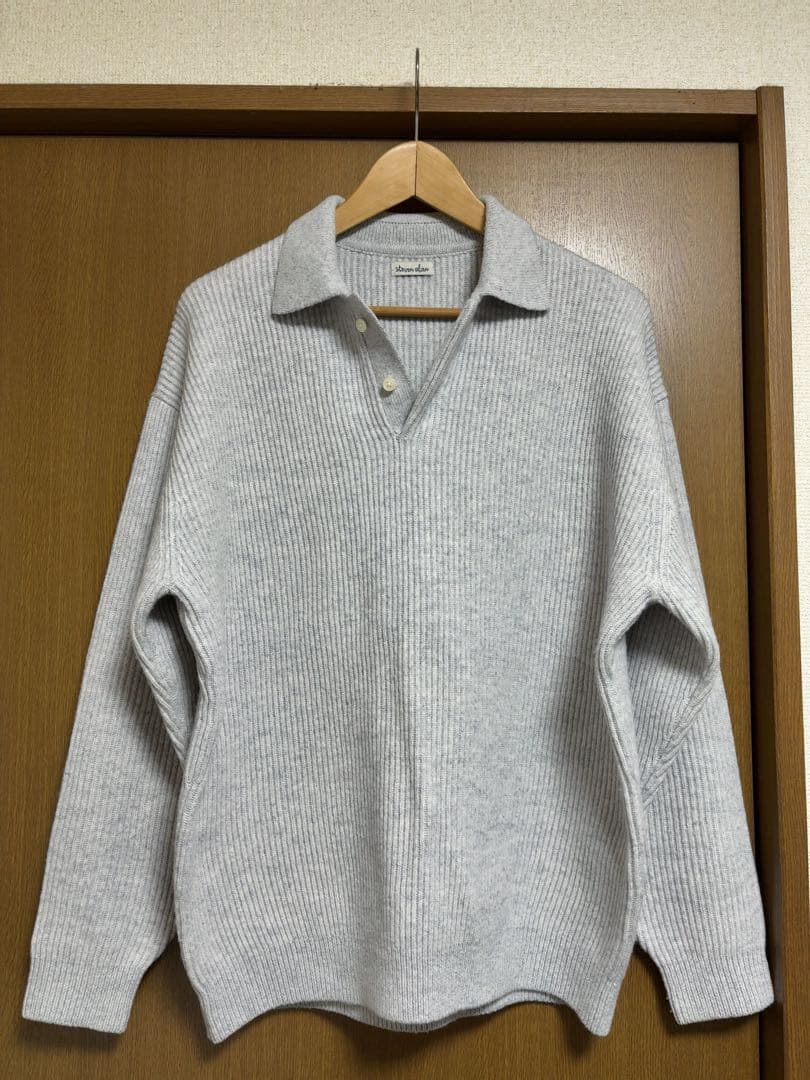 【ノッポ】Steven Alan ポロカラー ニット グレー／S
